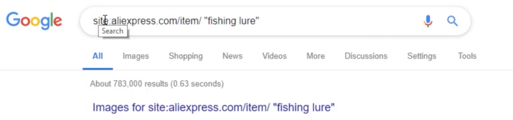 Google query for aliexpress